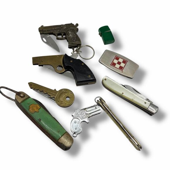 Schrade Other - vintage Novelty Pocket Knife Knives Devil Girl Scout Gun Mini Revolver Purina